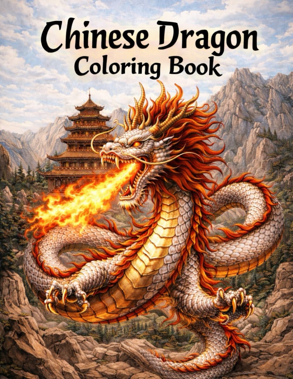 Chinese Dragon Coloring Book: Enchanting Creativity and Activity for Adults 80 Pages 8.5 * 11