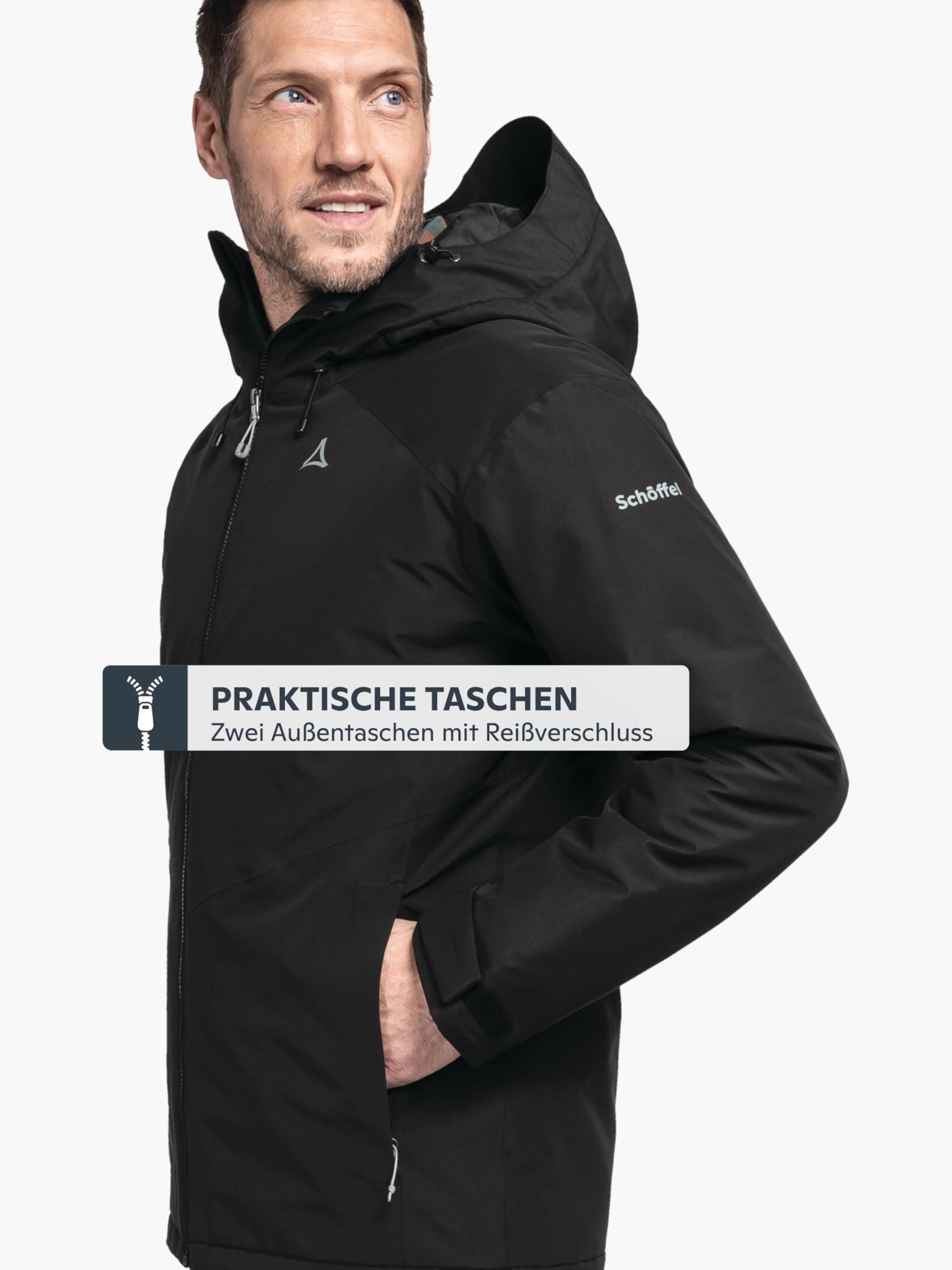 Schöffel Herren Ins Jacket Style Wildkar MNS, wetterfeste Outdoorjacke mit 2-Wege-Stretch, atmungsaktiver, wasserdichter Anorak mit verstellbarer Kapuze