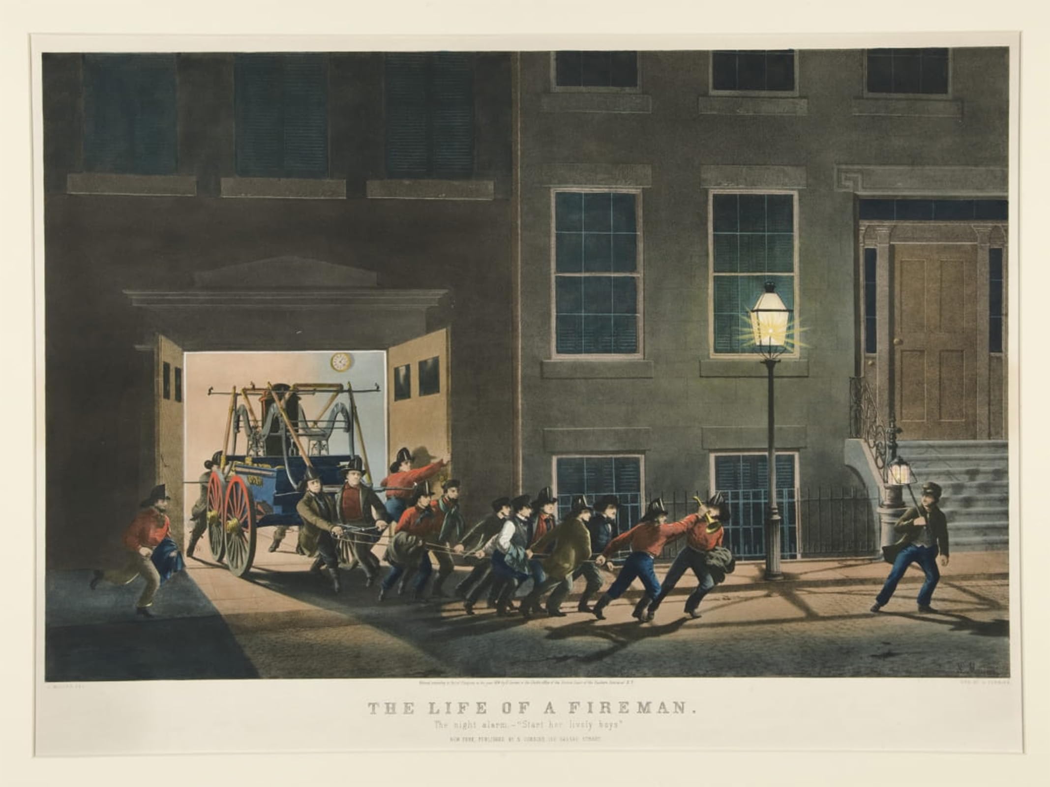 POSTERIIk Vintage Art Print Images Pictures Print the Life of a Fireman by Nathaniel Currier Modern Colour Posters for Office Home Decor 60x90cm