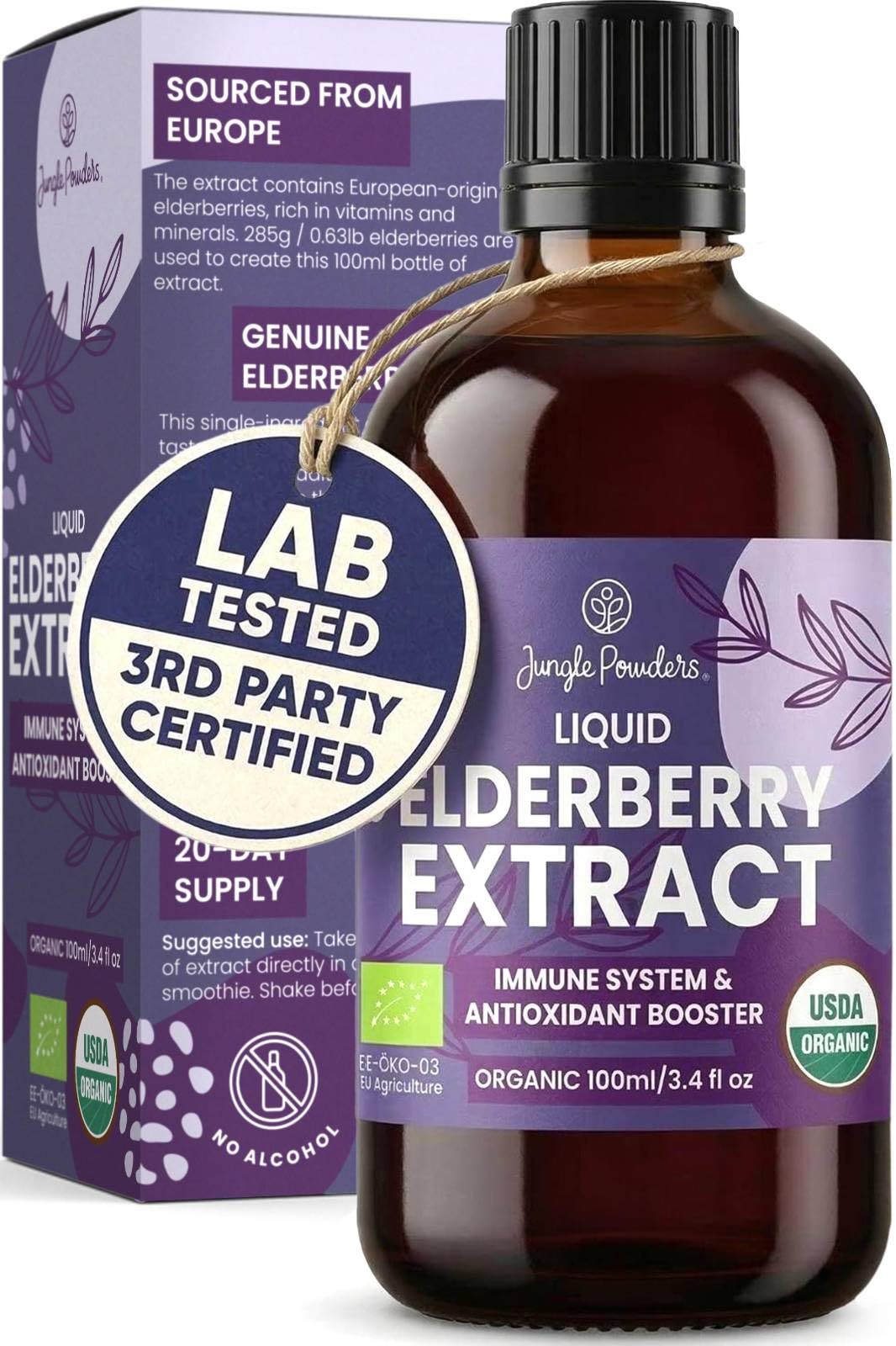 Jungle Powders Wild Bilberry Extract for Eyes USDA Organic 3.4oz Bottle of Liquid Bilberry Anthocyanin Alcohol-Free European Blueberry Bilberry Supplement for Eyes High Bioavailability Liquid Extract — Amazon image 7