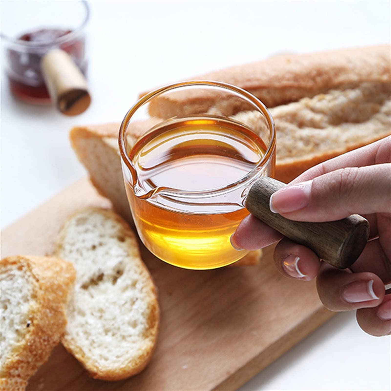 Milchkännchen, Soßenschüssel, Wasserbecher, Milchkännchen, Kaffeesahne, Zucker, Soße, großes Mini-Espressoglas mit Henkel, multifunktionaler Essig