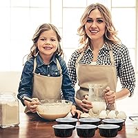 Vista 5 de 100 piezas de tazas de aluminio con tapas, 5 onzas de tazas desechables de ramekin para hornear, forros para magdalenas, mini moldes para tartas