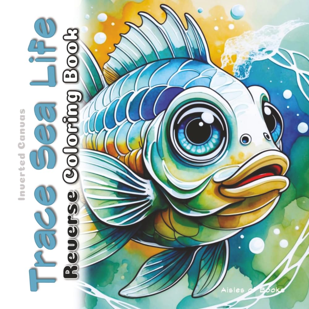 Trace Sea Life Reverse Coloring Book: Mystical Ocean Creatures Watercolor Art for Doodle and Pen & Ink Tracing (Inverted Canvas)