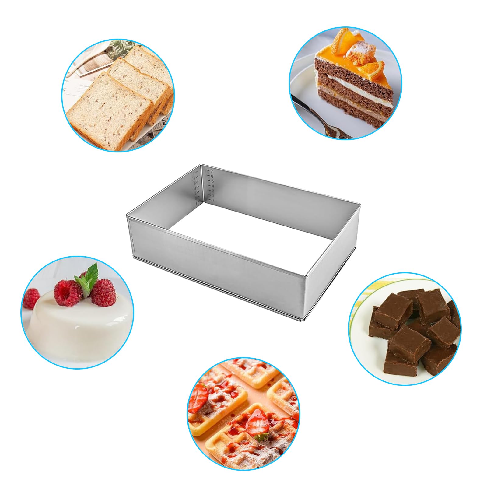 Atliberswo Anello per torta regolabile, altezza 8 cm, anello regolabile, in acciaio inox, diametro 16 – 30 cm, anello regolabile, telaio per cottura e torte