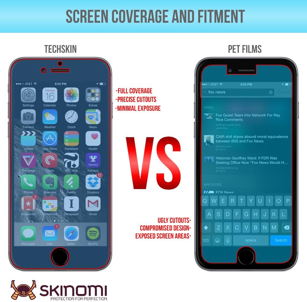 iPhone 6 Screen Protector + Full Body (Apple iPhone 6S 4.7"), Skinomi TechSkin Full Coverage Skin + Screen Protector for iPhone 6 Front & Back Clear HD Film