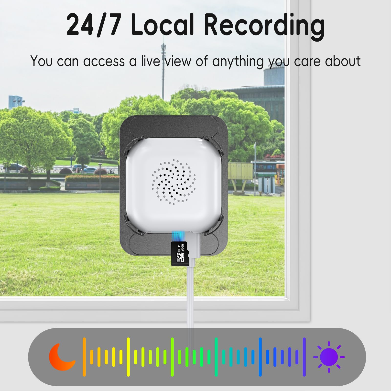 ANYQOO Kamera okienna 3 MP 2K, do użytku wewnątrz i na zewnątrz, do domu, chroMax AI Color Night Vision, wykrywanie ruchu, WiFi 2,4 GHz i 5 GHz, nagrywanie 24/7, łatwa instalacja, 2 szt., biała