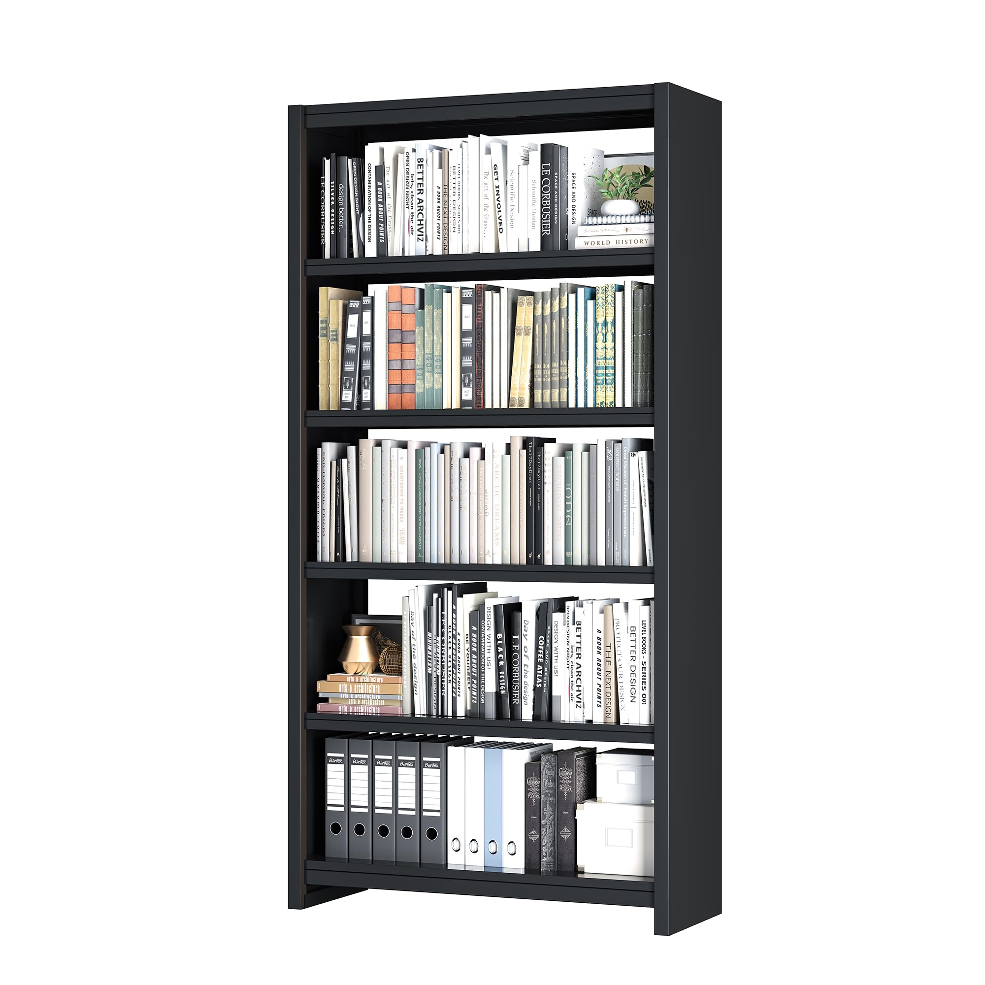 Five-Tier Metal Frame Bookcase