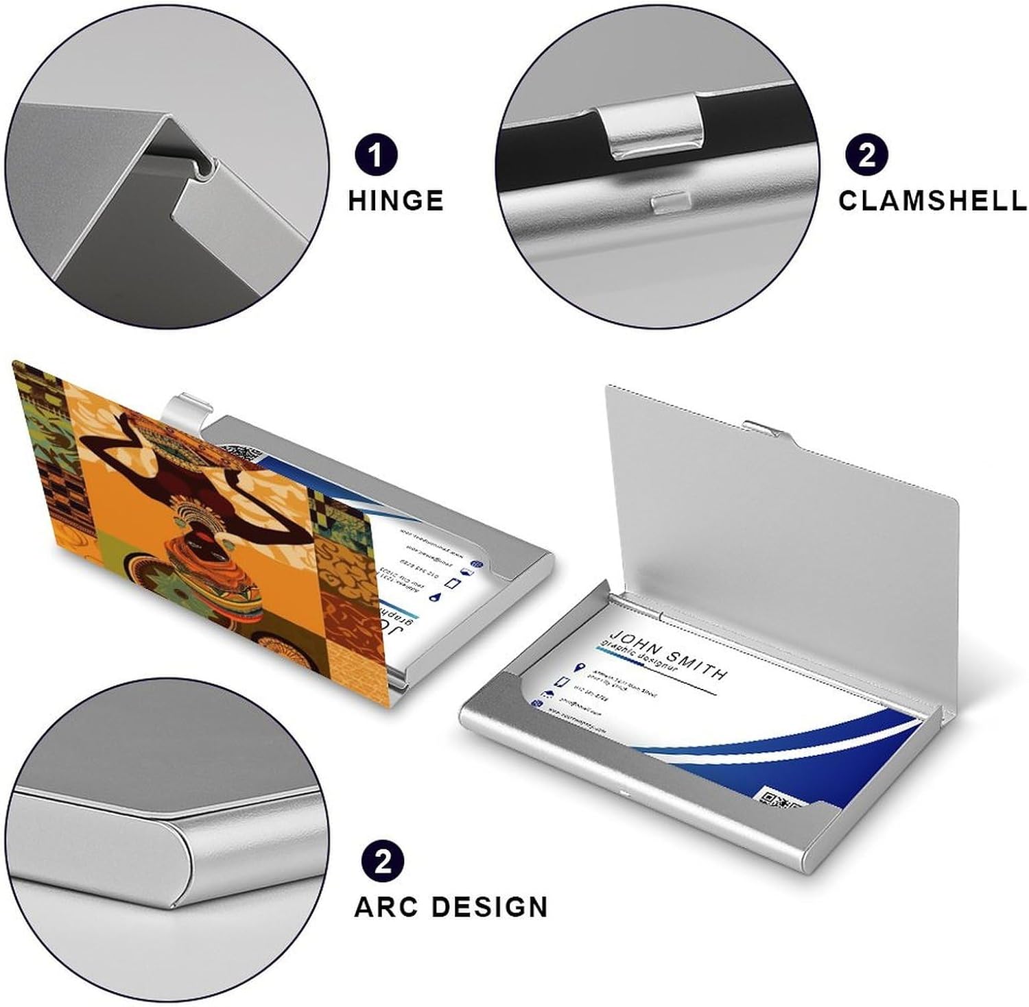 Business Card Holder Metal Business Card Case Name Card Holder | African Woman Business Card Carrier Wallet Professional Portable Name Card Case Slim Business Card Organizer