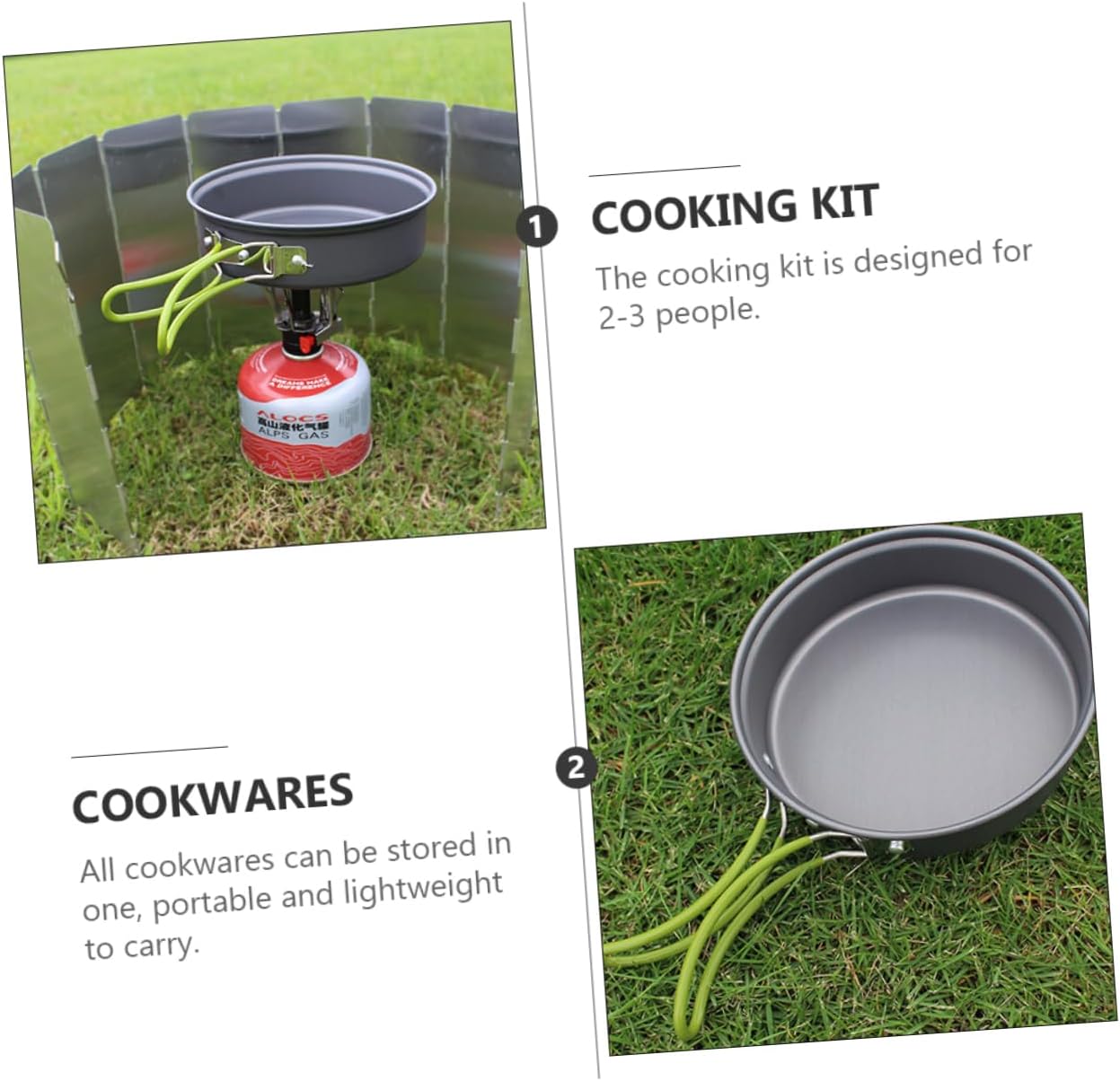 BESPORTBLE Outdoor Tableware Non Pots Kettles Picnic Unbreakable Portable Stove Tent Pan Campfire Grill Plates Kit