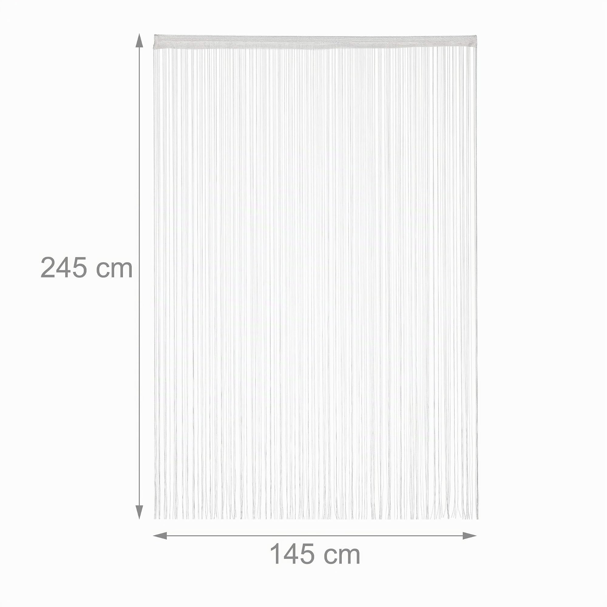 Relaxdays Rideau Fils, Lot de 5, Rideau de Porte ou fenêtre, 145 x 245, Rideau Spaghetti, pour Tringle, Peut être Raccourci, Blanc