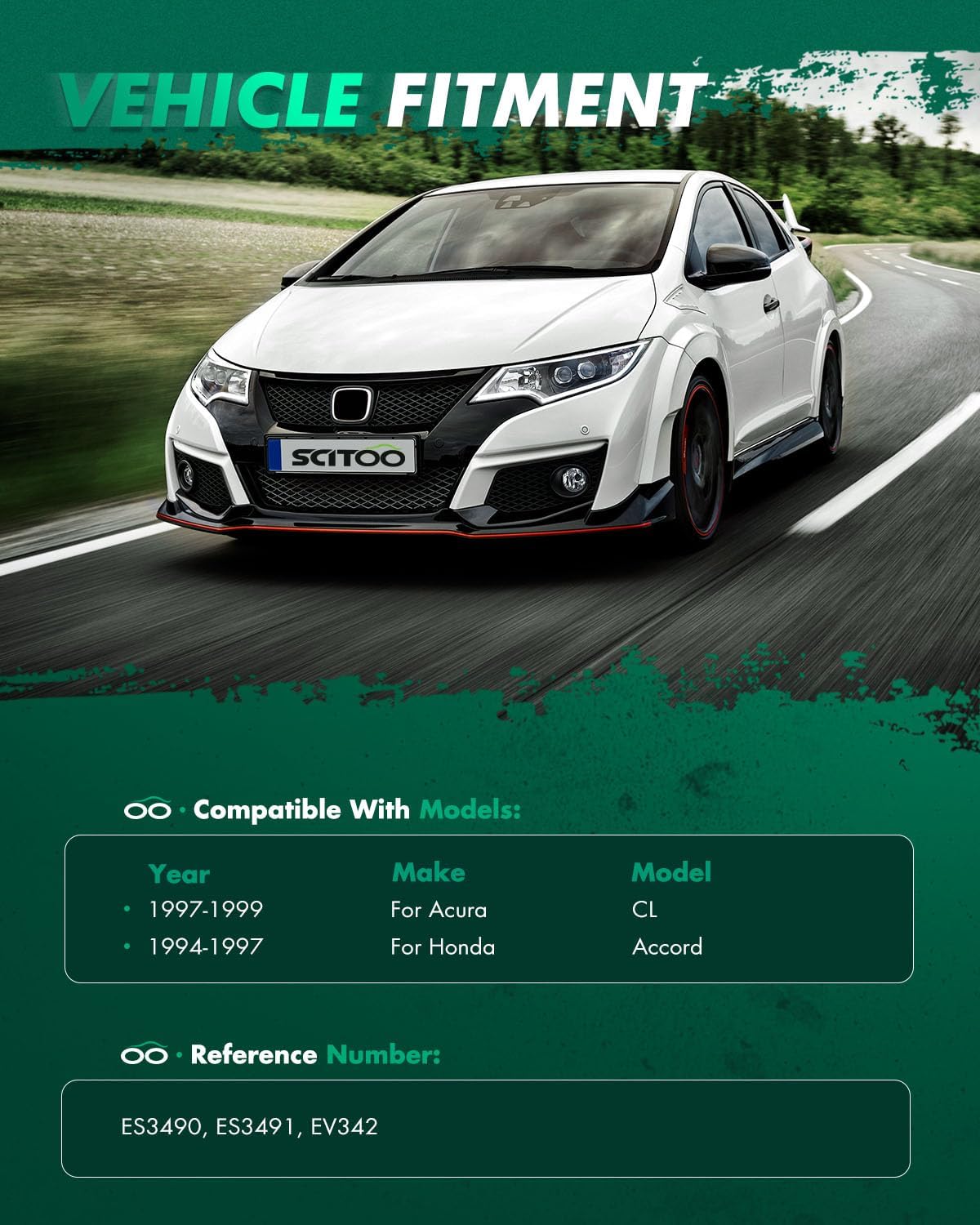 SCITOO 4pcs Suspension Kit For 1994-1997 For Accord 1997-1999 For Acura CL - With Suspension Parts Inner Outer Tie Rod End