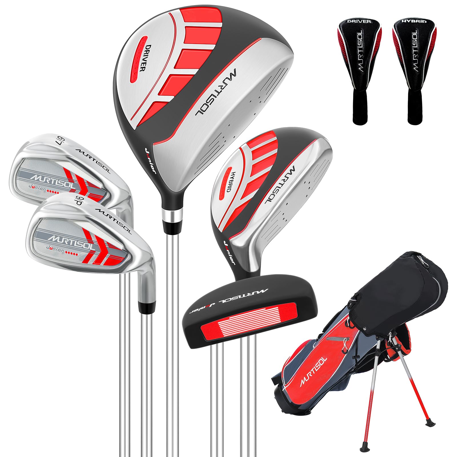 XDriveMax Junior Golf Club Set for Kids Ages 4-12, 5-6 Piece Right Hand Set with Stand Bag