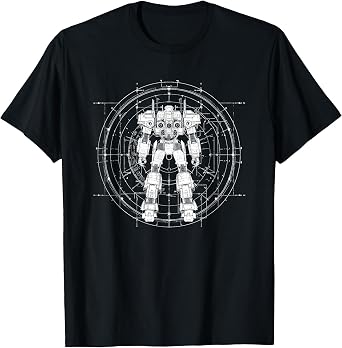 Science-Fiction Robot Shirt Mech Robot Sketch Design T-Shirt