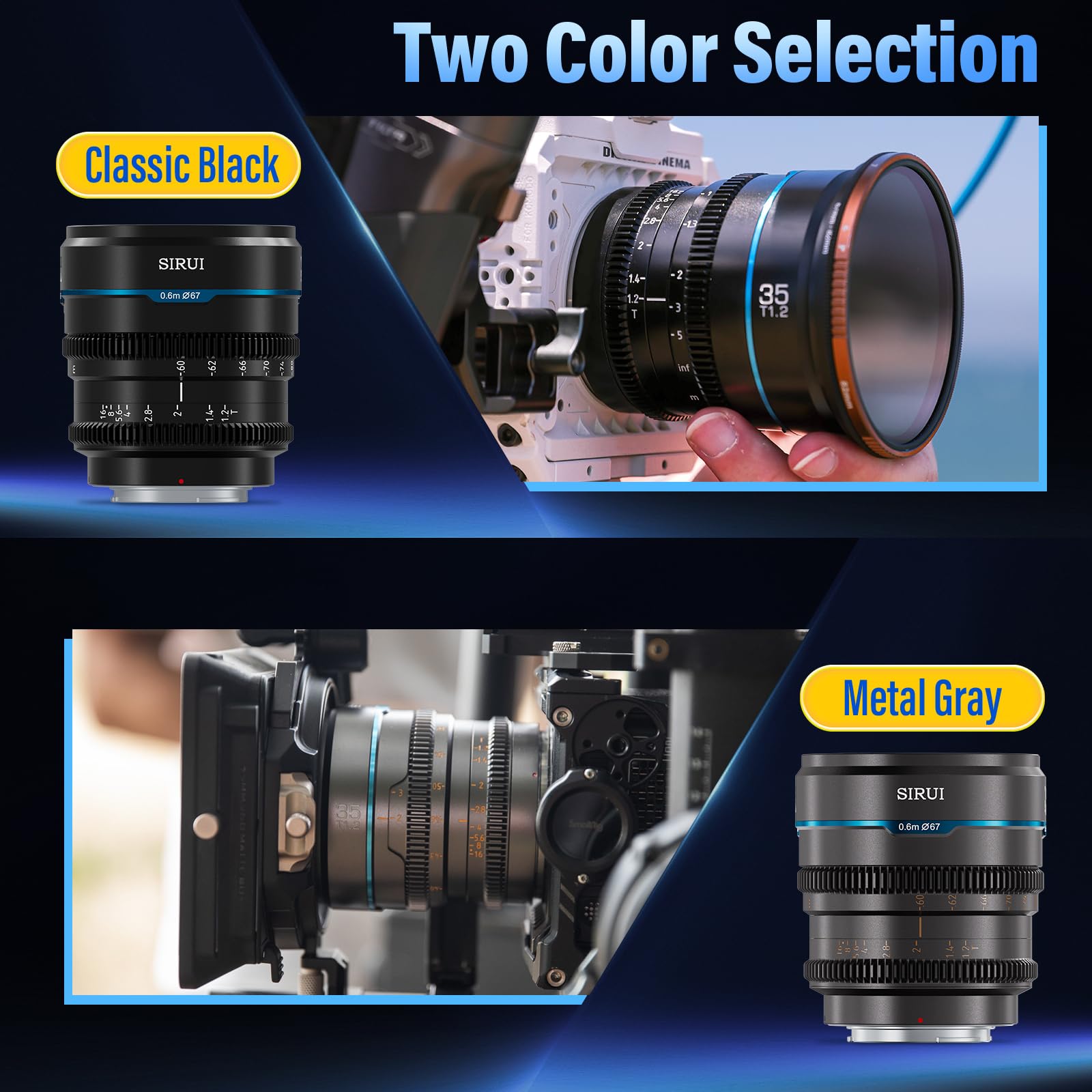 SIRUI 35mm T1.2 S35 Cine Lens 単焦点レンズ 本体 SIRUI 35mm T1.2 大口径マニュアルレンズ