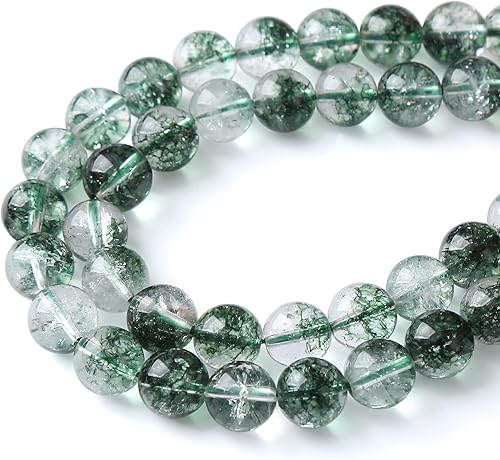 Miniatura 160 de Cuentas sueltas espaciadoras de vidrio limpio de 0.394 pulgadas para hacer joyas, pulseras y collares Vidrio limpio,Cristal ámbar,Ónix de ágata