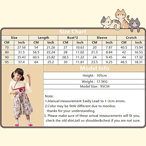 Miniatura 2 de Mono para bebé kimono japonés mameluco de algodón para niñas disfraz de estilo japonés con 2 pares de calcetines