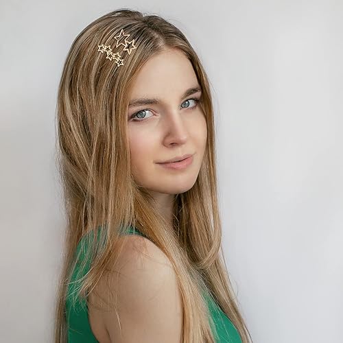 Miniatura 7 de 6 pinzas para el cabello de estrellas de cristal de varios tamaños, pasadores de metal con diamantes de imitación, accesorios decorativos de novia