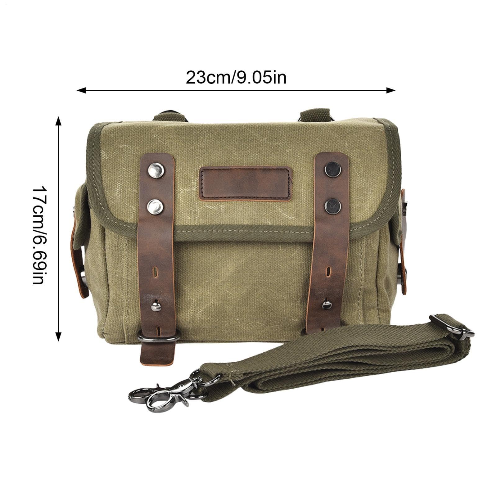 Genérico Borsa posteriore per moto, in pelle pieno , tela cerata a olio, 22,9 cm | Portapacchi rimovibile resistente all'acqua, borsa a tracolla convertibile per moto, bicicletta e ciclismo