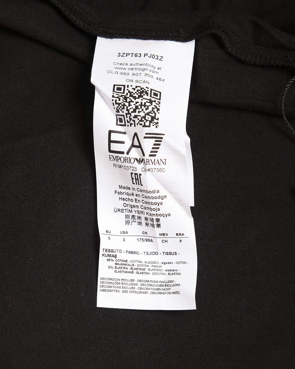 Emporio Armani EA7 Train Visibility T-shirty i koszulki polo męskie, czarne T-shirty, czarny, M