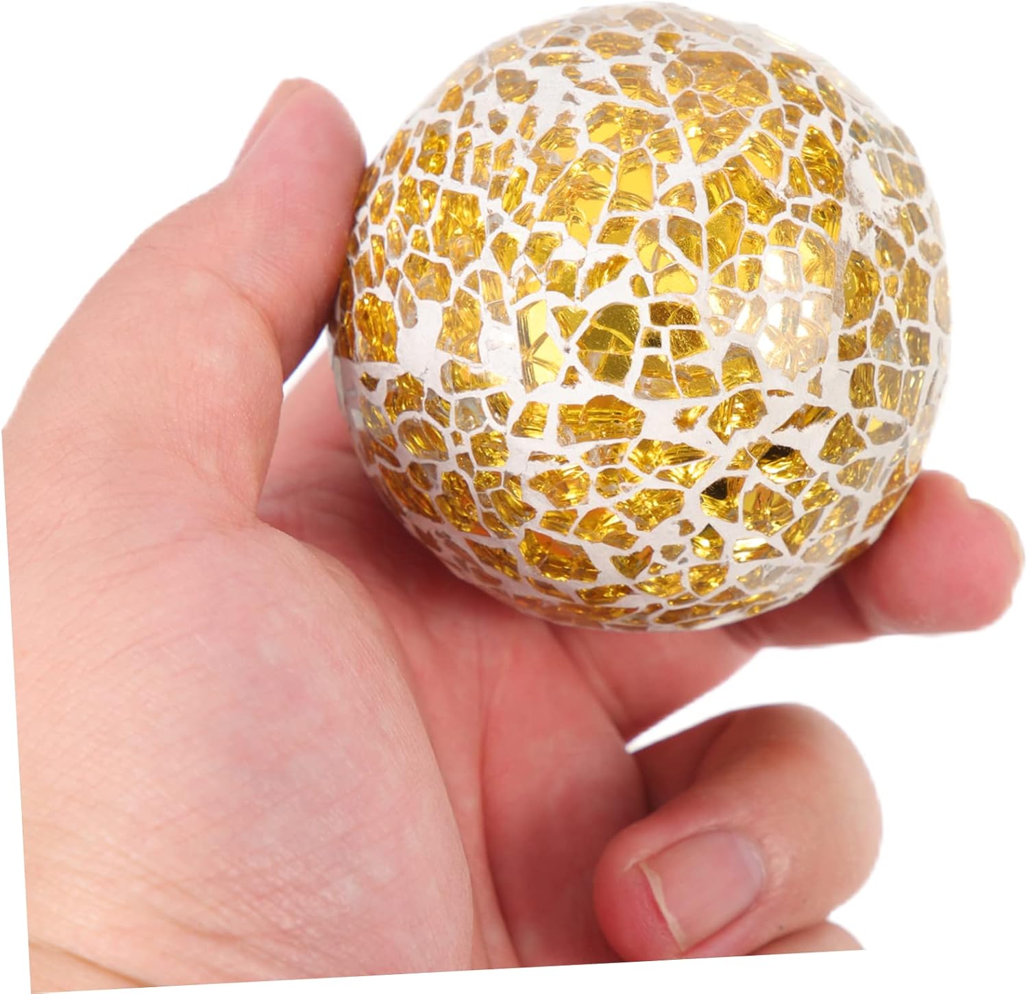 VICASKY 6pcs Mosaic Glass Balls Home Decor Ornaments Round Decorative Spheres for Bowls Vases Table Centerpiece Party Wedding Christmas Display