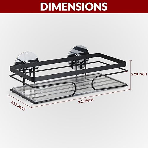 Miniatura 2 de Organizador de ducha esquinero  Organizador de baño de acero inoxidable resistente al óxido con ganchos  Estante montado en la pared sin taladrar
