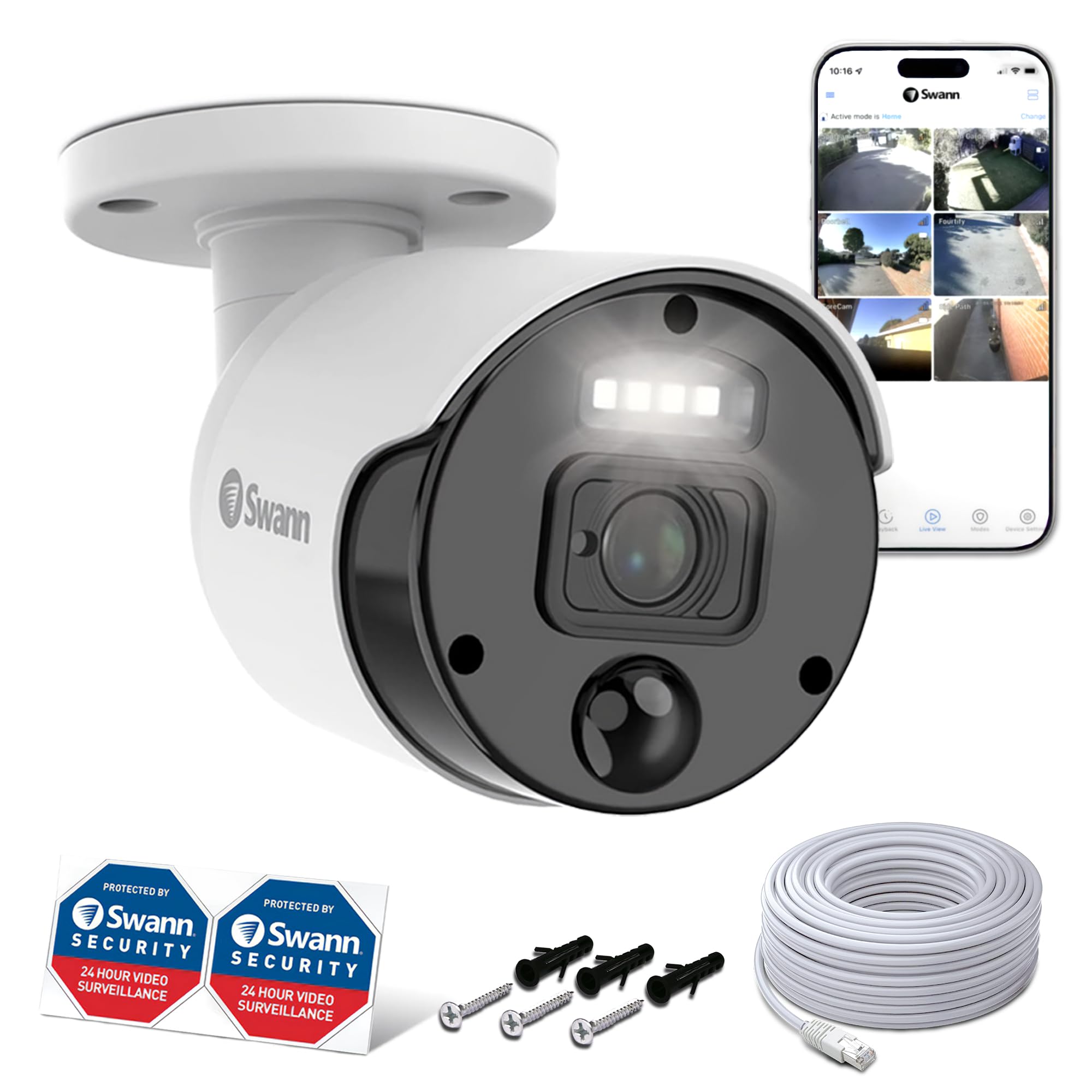 Amazon.co.jp: Swann（スワン）NVR 4K バレットカメラ SONHD-875WLB-JP