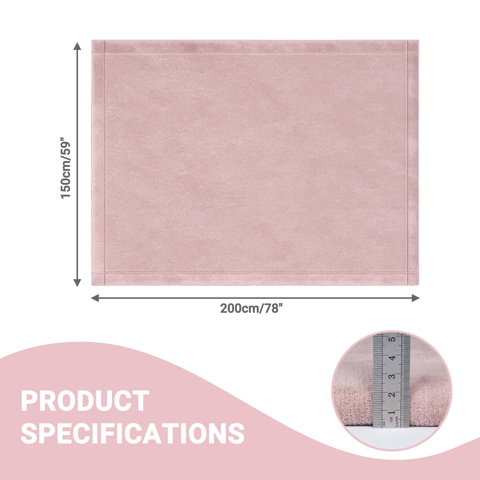 Capslpad Pianka do zabawy o grubości 2,5 cm, antypoślizgowa, koralowa, aksamitna, mata z pianki z pamięcią kształtu, 150 x 200 cm, duża, puszysta, miękka, do salonu, dla dzieci, dziewcząt, chłopców