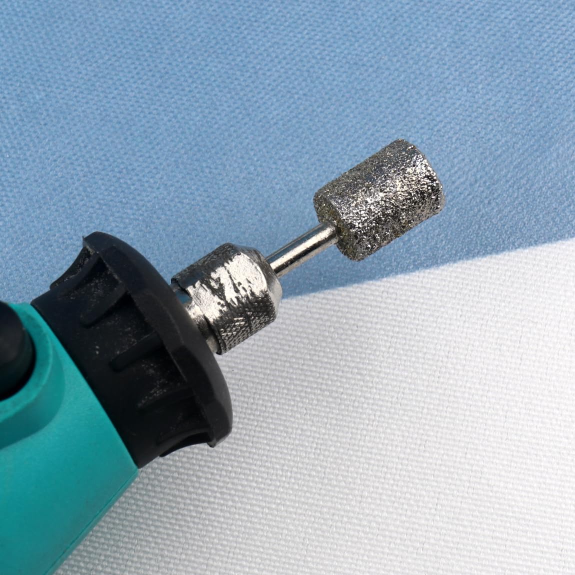 1/8 Shank Diamond Grinding Burr Drill Bit,10pcs 46# Cylinder Head Mounted Points Bit Universal Fitment Rotary Tool for Stone Carving, DIY,Polishing, Engraving (8mm)