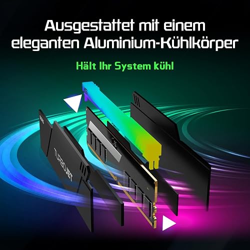 AGI UD858 TURBOJET RGB DDR5 RAM 32Go (2x16Go) 6000MHz CL30, Mémoire de Bureau Gaming Haute Performance, Compatible avec Intel XMP 3.0 & AMD Expo, Kit de Mémoire PC - Noir - 5