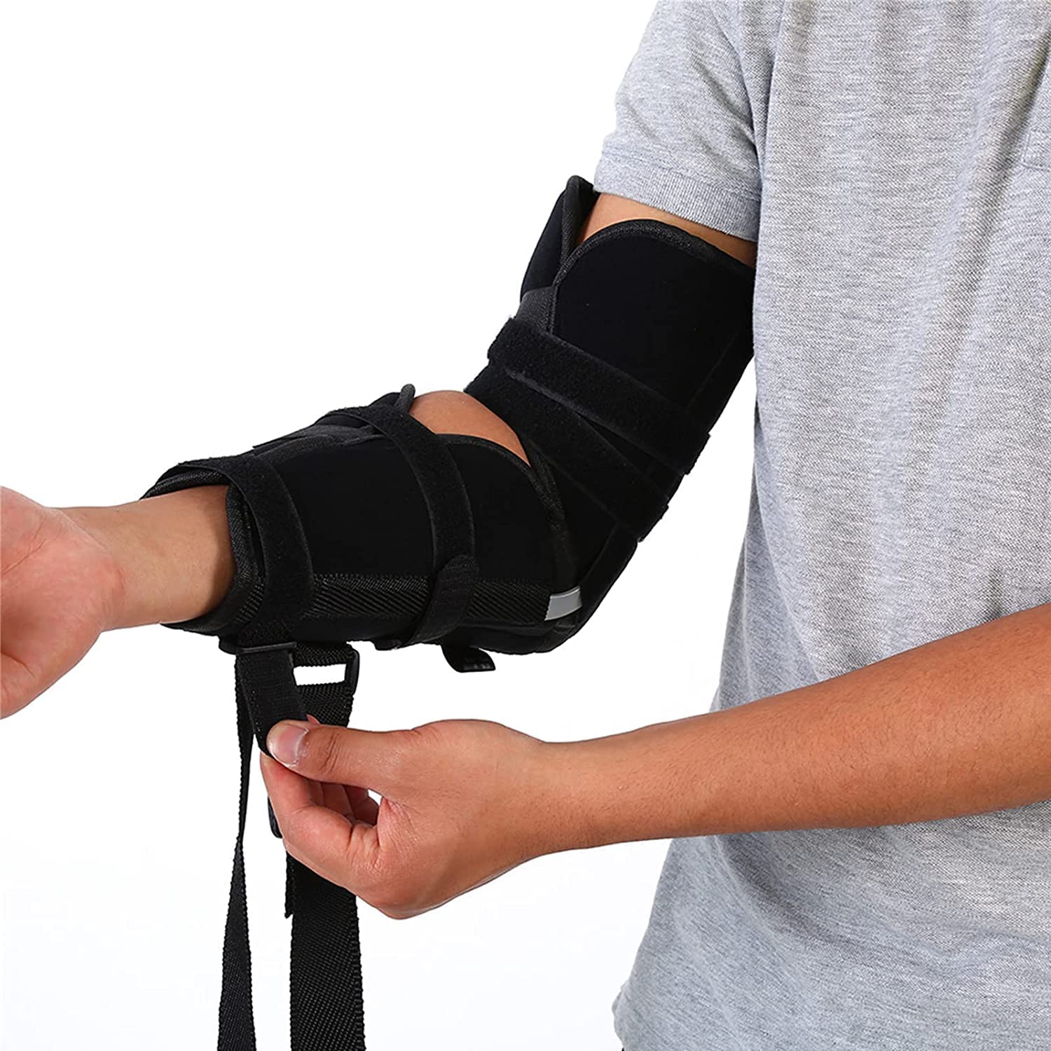 Inmovilizador de hombro con cabestrillo para brazo de hombro, cabestrillo de antebrazo de aluminio ajustable para lesiones en el hombro, brazo izquierdo y derecho, reparar mujeres rotas, dis