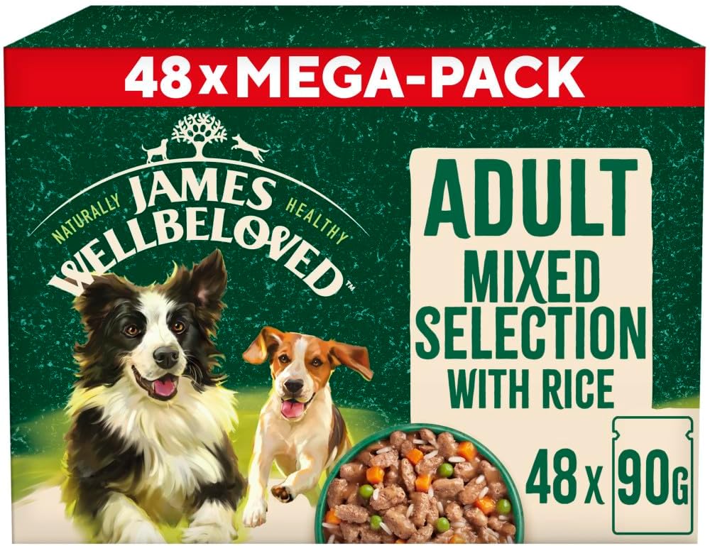 James Wellbeloved Adult Dog Food Mixed Selection in Gravy Pouch 48 x 90 g