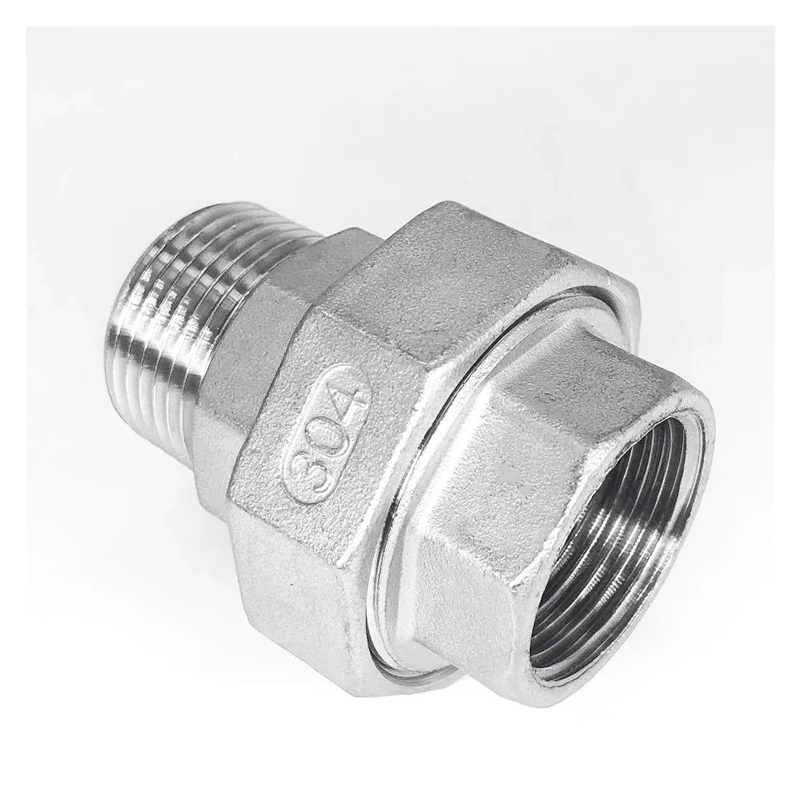 1 pieza de acoplamiento de unión de acero inoxidable 304, rosca hembra macho de 1/4", 3/8", 1/2", 3/4", 1", 1-1/4", 1-1/2", 2", for tubería fundida.(F-M,1-1/4")
