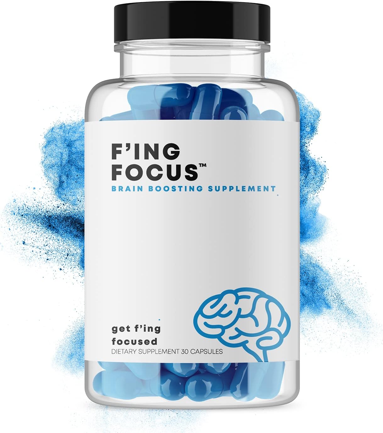 F'ING FOCUSFocus, Brain + Memory Boosting Nootropic Supplement | Alpha GPC, Bacopa Extract, Hesperidin, Teacrine, Mucuna Pruriens, BioPerine, Huperzine A