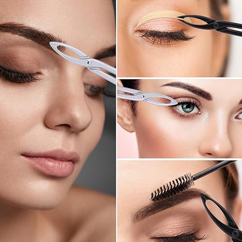 Miniatura 5 de 2 pinzas con mango de tijera, punta recta, pinzas para cejas, tijeras en forma de pinzas para depilación facial para el cuidado de las cejas