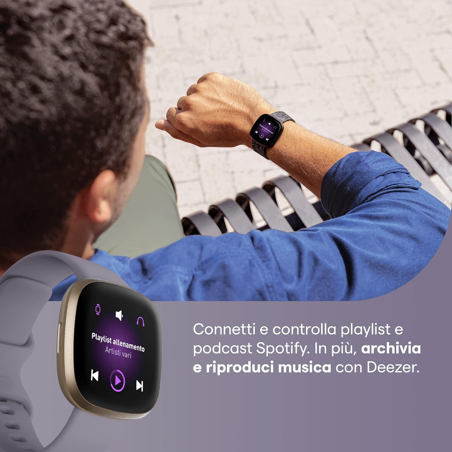 Fitbit Versa 3 - Smartwatch per benessere e forma fisica con 6 mesi di abbonamento Premium inclusi, GPS integrato, Livello di Recupero Giornaliero e durata della batteria oltre 6 giorni Fitbit Versa 3 - Smartwatch per benessere e forma fisica con 6 mesi di abbonamento Premium inclusi, GPS integrato, Livello di Recupero Giornaliero e durata della batteria oltre 6 giorni