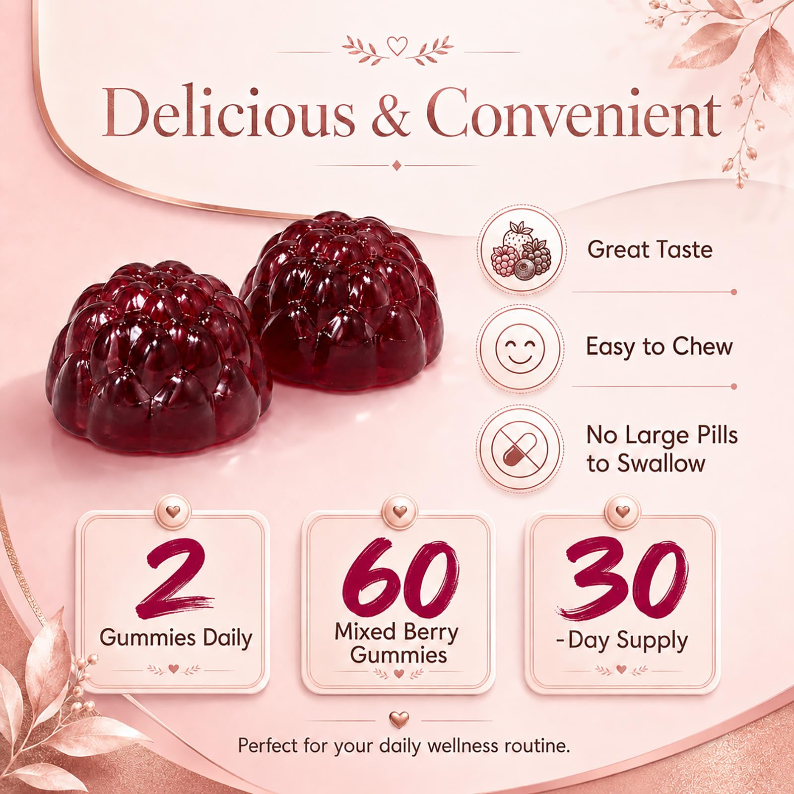 Probiotics for Women Gummies, Debloat Gummies with Prebiotic Fiber Supplement & Apple Cider Vinegar for Gut Health, Vitamin C & Biotin for Skin & Hair Support, Mixed Berry, 60 Count — Amazon image 7