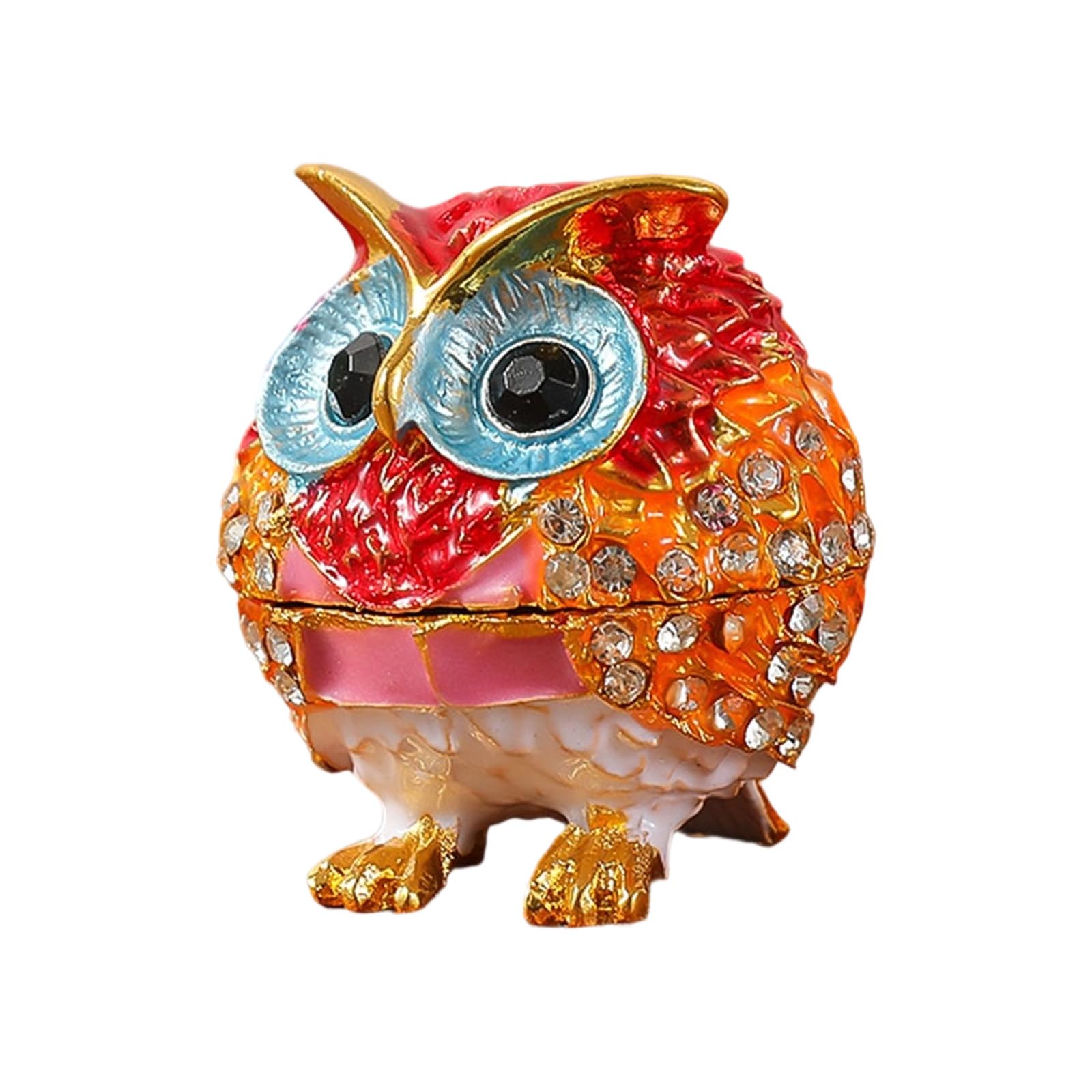 Msioytog Owl Designs Jewelry Organizers Alloy Crafted Decorative Storage Case for Rings Bracelets Owl Themed Storage Box