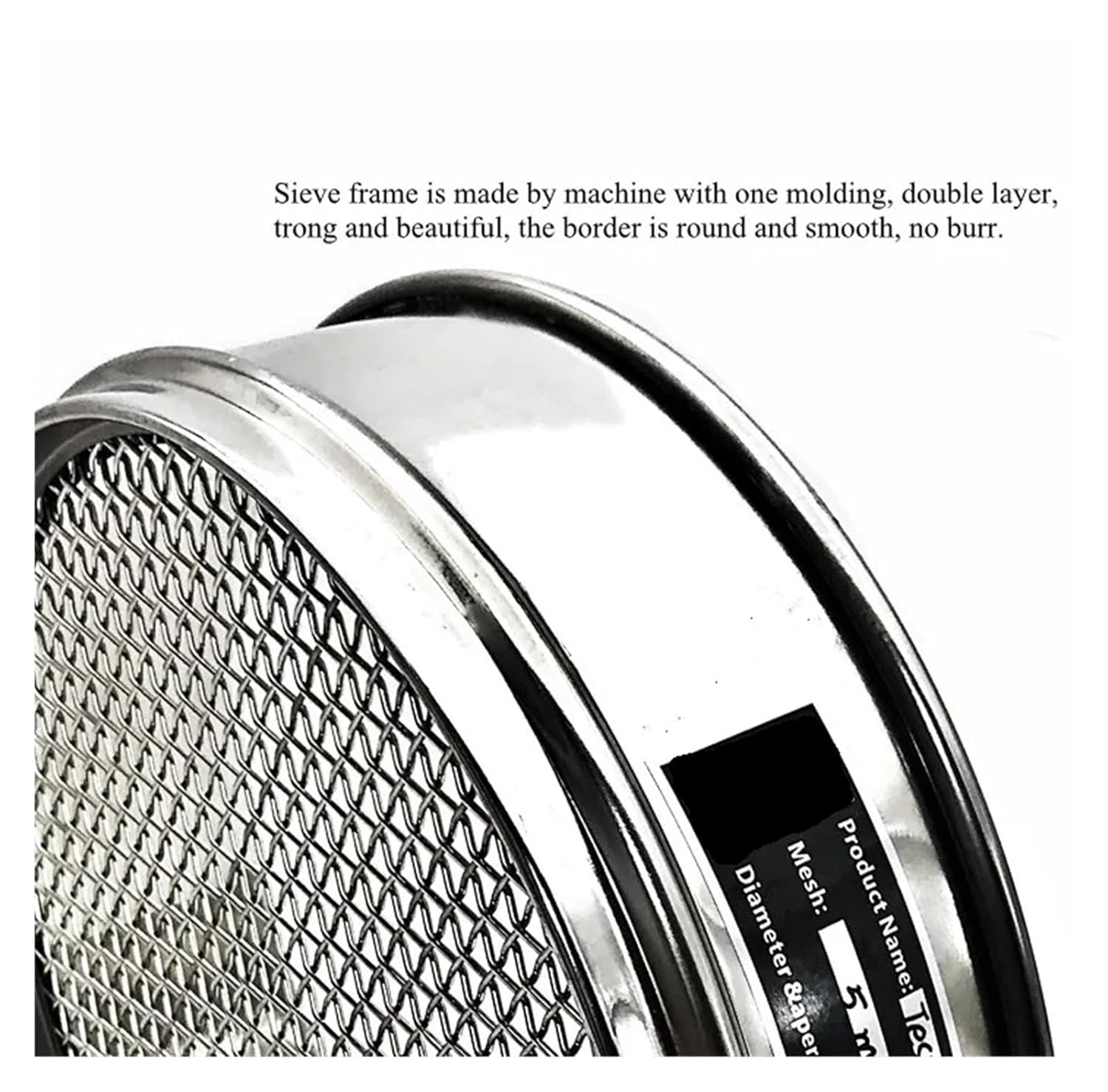 Woven Wire Mesh Test Sieve Sampling Inspection Pharmacopeia Laboratory Standard Sieve Stainless Steel R20cm Pore Size 2~5 mm(10 mesh 2 mm)