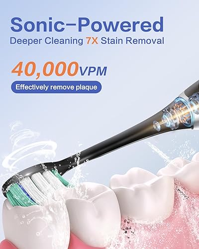 Miniatura 2 de ANVS Cepillos de dientes eléctricos sónicos para adultos, cepillo de dientes eléctrico recargable con estuche de viaje, 8 cabezales de cepillo y un