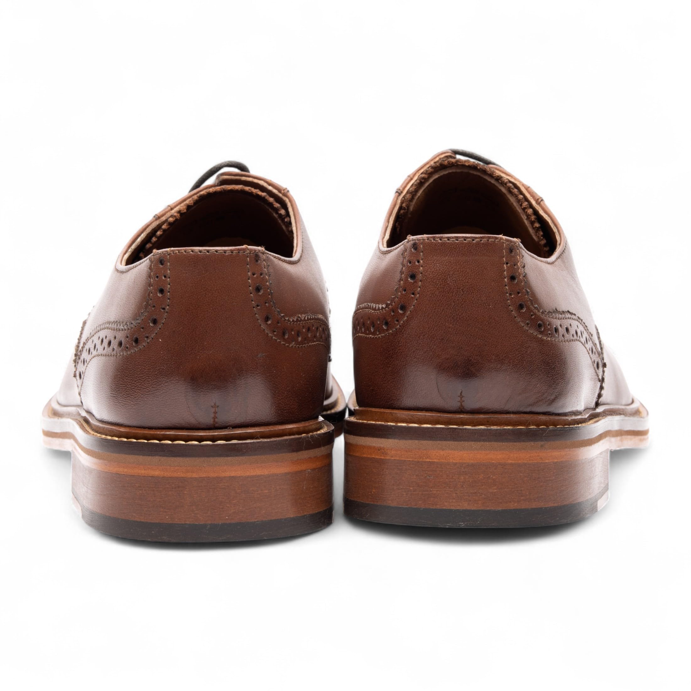 Scarpe Eleganti da Ufficio in Pelle Marrone Derby Brogue Oxford da Uomo Chapman & Moore