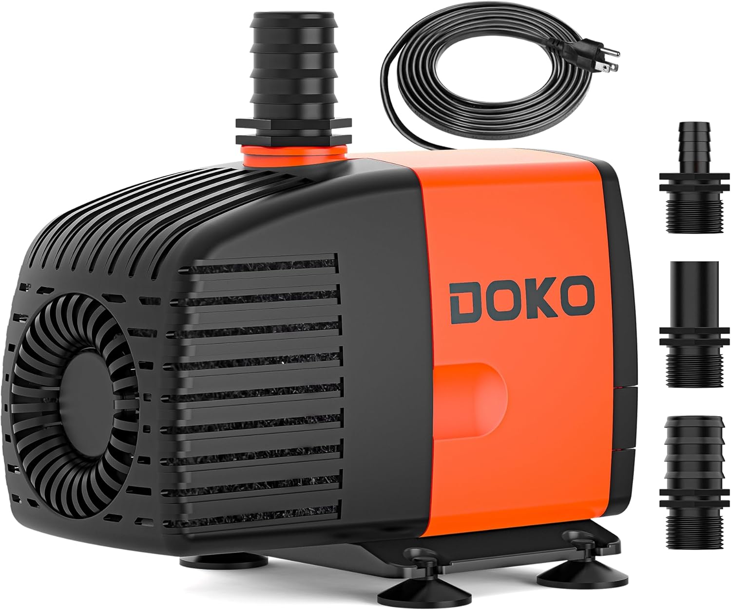 Doko Submersible Water Pump,1050GPH Aquarium Water Pump with Extended Mesh Cover and Sponge,Ultra Quiet Pond Pump with 6Ft Power Cord for Fountains,Fish Tanks,Hydroponics,and Waterfalls
