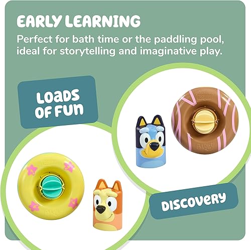Miniatura 6 de TOMY Toomies Splash & Float Bingo and Bluey Water Toys - Juguetes de baño 2 en 1 para niños pequeños con vaso de verter y rueda de agua, regalos