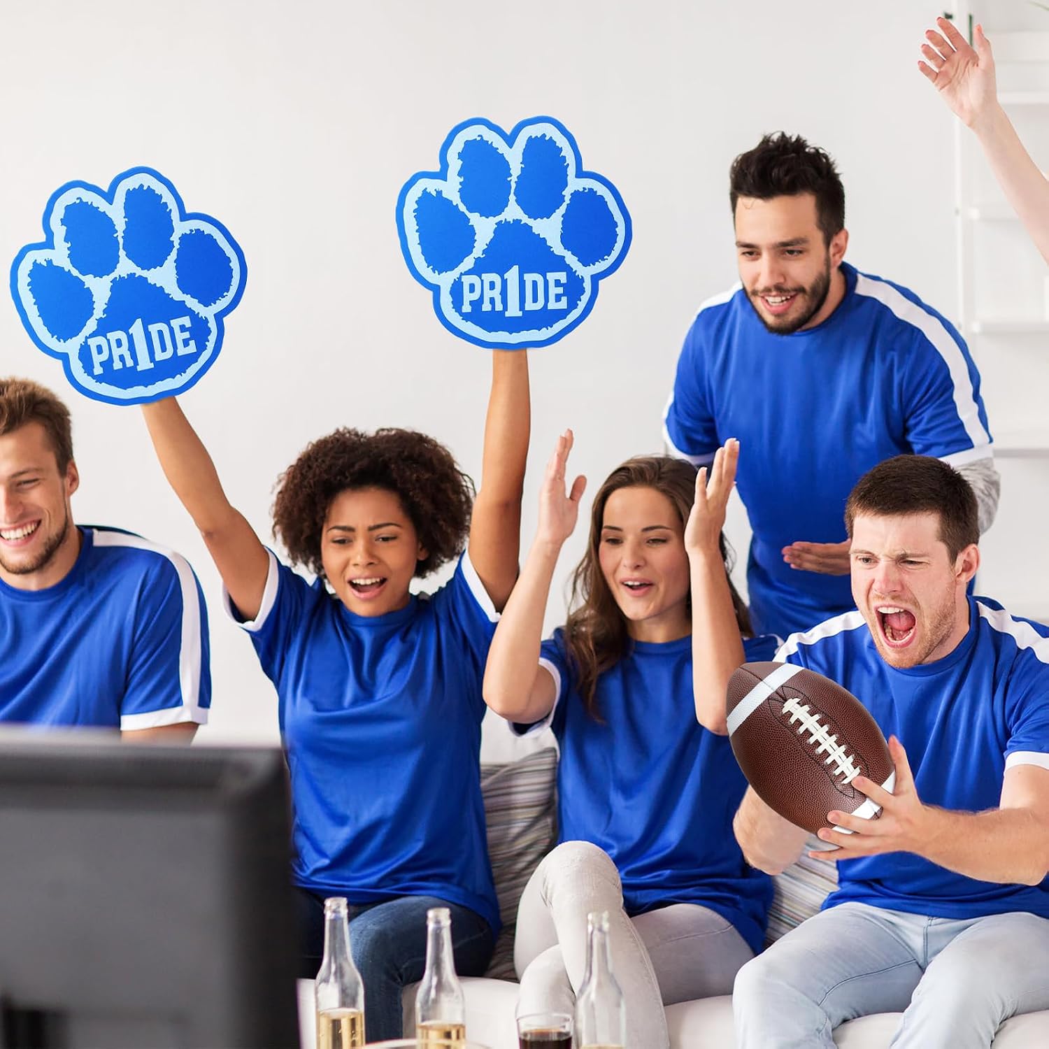 Jecery 6 Pcs Foam Pride Paw 12 Inch Mitts Print Pride Paw Foam Finger for Various Kinds of Sports Themed Party Supplies for Baseball Hockey Football Basketball Events Schools Team Gifts