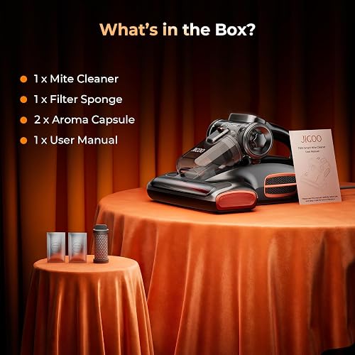 JIGOO T600 Aspiratore per Materassi con luce UV e Vibrazione, 700W 15kpa Battimaterasso Antiacaro, Rimuove il 99,9%, Indicatore LED, 60 ℃ 5s, Riscaldamento Rapido, 72 dB Design Silenzioso - 8