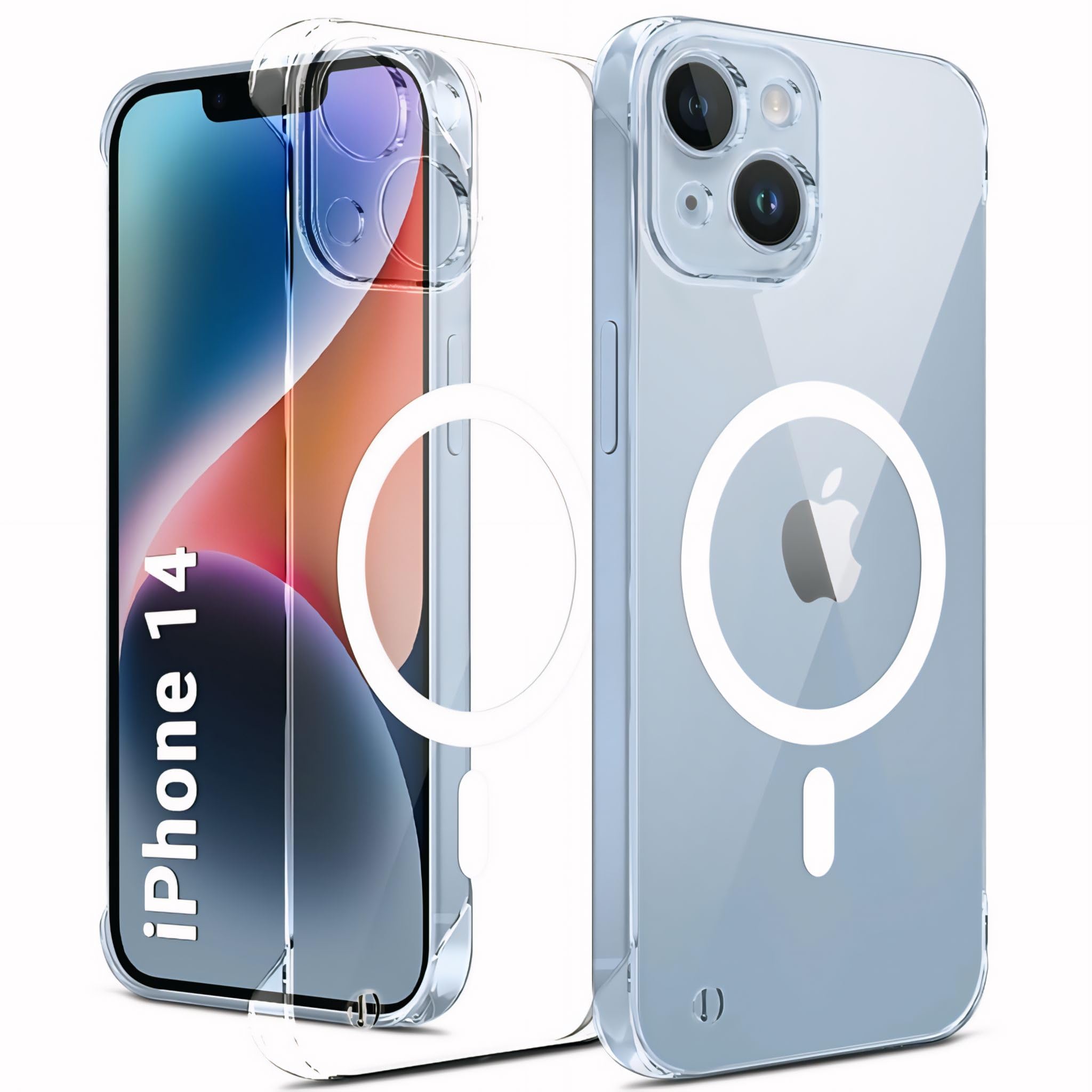 Aa TrendX Frameless Transparent Magnetic Case Compatible with iPhone 13/14 | Compatible with MagSafe Back Cover | Shockproof Slim Phone Case with Camera Protection (AirFrame, iPhone 13/14)