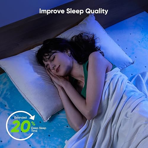 Miniatura 5 de Marsail Cubrecolchón de espuma viscoelástica King de 3 pulgadas, refrescante con infusión de gel, suave para sofá cama, caravana, cámper,