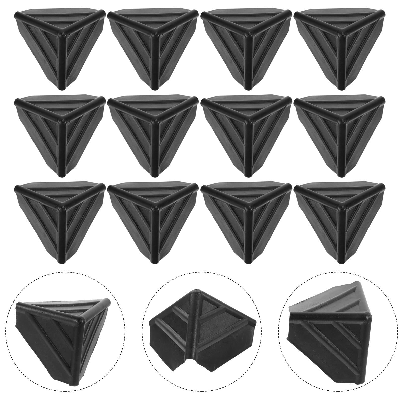 Healvian D'angle en Plastique Noir Installation Facile 100 Pièces Légères pour Emballage et Expédition pour D'angle de Boîte et Meubles