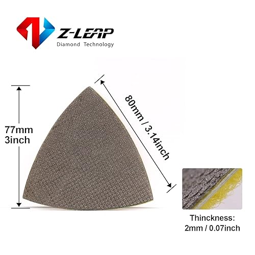 Miniatura 3 de Almohadillas de lijado de diamante triangular para herramientas oscilantes Discos de pulido de hojas de papel de lija 3 "(80 mm) grano 120