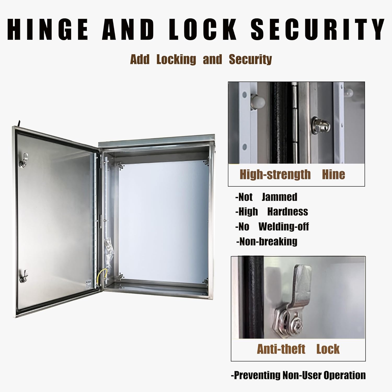 MJ-Box Steel Enclosure 32"x24"x12" 304 Stainless Steel Double Layer Top Enclosure Box IP66 Indoor/Outdoor Junction Box