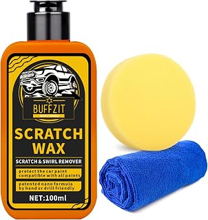 Car Scratch Remover & Polishing Compound - Eliminates Light Scratches, Hazy Paint, and Swirl Marks, Includes Sponges and Towels, 100ML/3.4oz